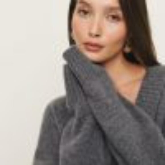 Reformation Jadey Sweater in Thunderstorm Grey - Picture 3 of 6